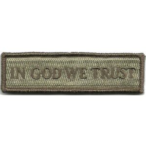 Gadsden and Culpeper Airsoft Morale Patch 1 in GOD We Trust - Tactical Morale Patch - ATACS-Tan