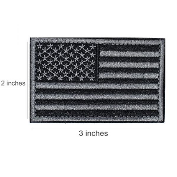Prohouse Airsoft Morale Patch 2 2 Pieces Tactical USA Flag Patch -Black & Gray- American Flag US United States of America Military Uniform Emblem Patches
