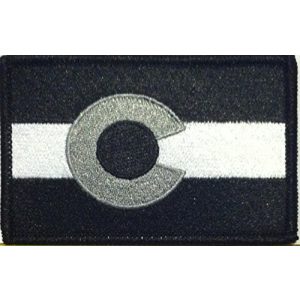 Fast Service Designs Airsoft Morale Patch 1 COLORADO Flag Embroidered Iron-on Patch Black, White & Gray Version Morale Military Emblem Black Border #06