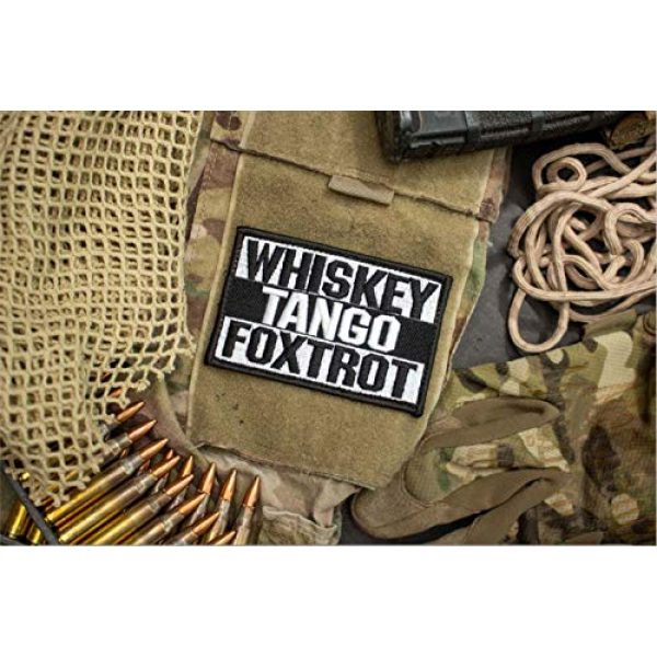 BASTION Airsoft Morale Patch 2 BASTION Morale Patches (Whiskey Tango Foxtrot, BNW) | 3D Embroidered Patches with Hook & Loop Fastener Backing | Well-Made Clean Stitching, Military Patches for Tactical Bag, Hats & Vest