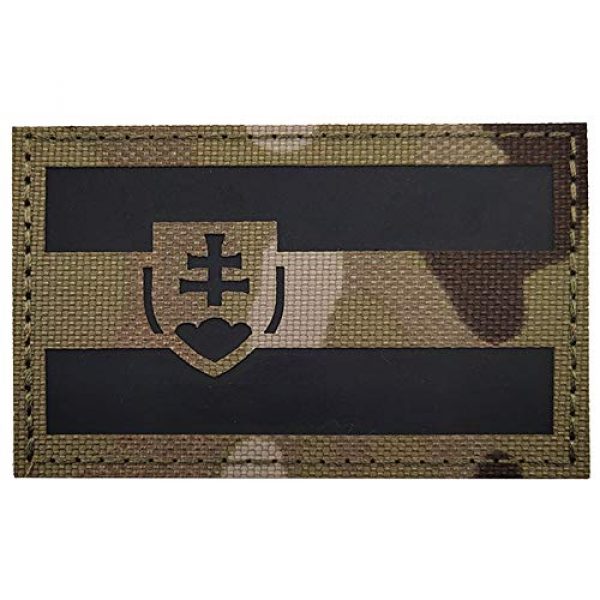 ODSP Airsoft Morale Patch 6 2 Pack Slovakia Flag IR Infrared Reflective Patch, National Slovak DIY Tactical Military Morale Emblem Armband Badges Decorative Appliques with Hook and Loop Fastener Backing