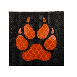 APBVIHL Airsoft Morale Patch 1 Reflective Infrared IR K9 Dog Handler Paw K-9 2x2 Tactical Morale Hook and Loop Fastener Patches