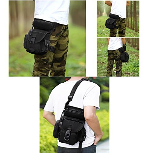 MAXTRA Tactical Pouch 7 MAXTRA Military Tactical Drop Leg Bag Tool Fanny Thigh Pack Leg Rig Utility Pouch Paintball Airsoft Motorcycle Riding Thermite Versipack, Black