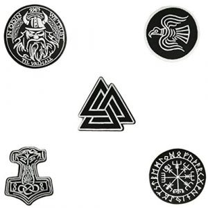 Cute-Patch Airsoft Morale Patch 1 5pcs Set Vikings Iron On Patches Embroidered Norse Rune Badge in Odin WE Trust Emblem