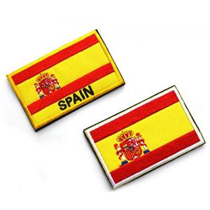 Tactical Embroidery Patch Airsoft Morale Patch 1 2pcs Spain Flag Embroidery Patch Military Tactical Morale Patch Badges Emblem Applique Hook Patches for Clothes Backpack Accessories