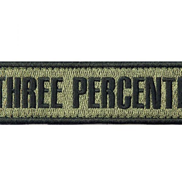 EmbTao Airsoft Morale Patch 2 Three Percenter Tactical Embroidered Morale Applique Fastener Hook&Loop Patch - Olive Drab