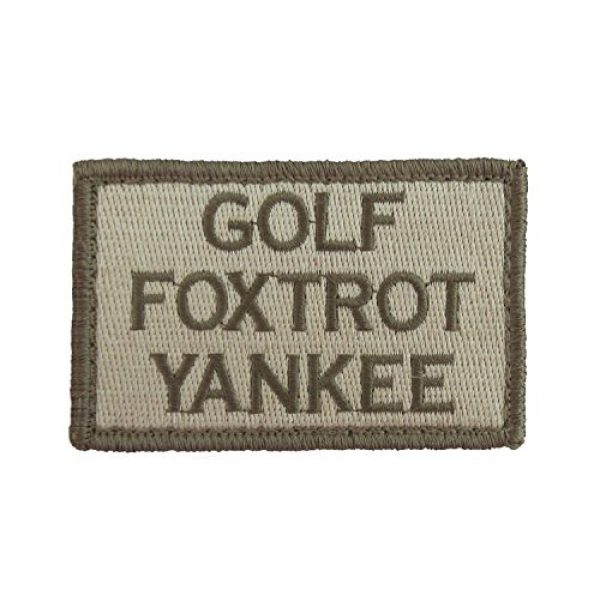 Morale Tags Airsoft Morale Patch 1 Golf Foxtrot Yankee Hook and Loop Tactical Funny Morale Patch (Subdued)