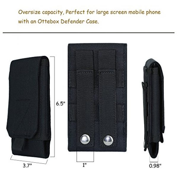 Huijukon Tactical Pouch 2 Huijukon MOLLE Tactical Smartphone Pouch Military 1000D Nylon Hook Loop Belt Phone Holster Cover Case for iPhone 11 Pro Galaxy S10