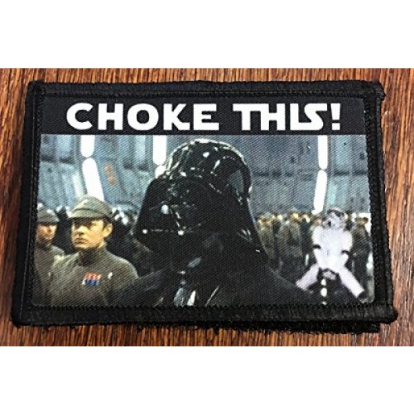 RedheadedTshirts Airsoft Morale Patch 2 Star Wars Stormtrooper "Choke This" Morale Patch. Perfect for your Tactical Military Army Gear, Backpack, Operator Baseball Cap, Plate Carrier or Vest. 2x3" Hook and Loop Patch. Made in the USA