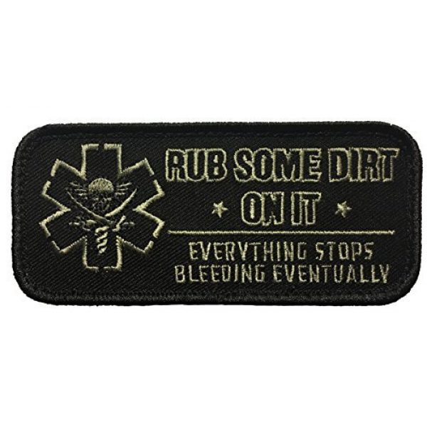 F-Bomb Morale Gear Airsoft Morale Patch 1 Rub Some Dirt On It - Version 2, Medic, EMS, EMT, Paramedic - Embroidered Morale Patch (Black)