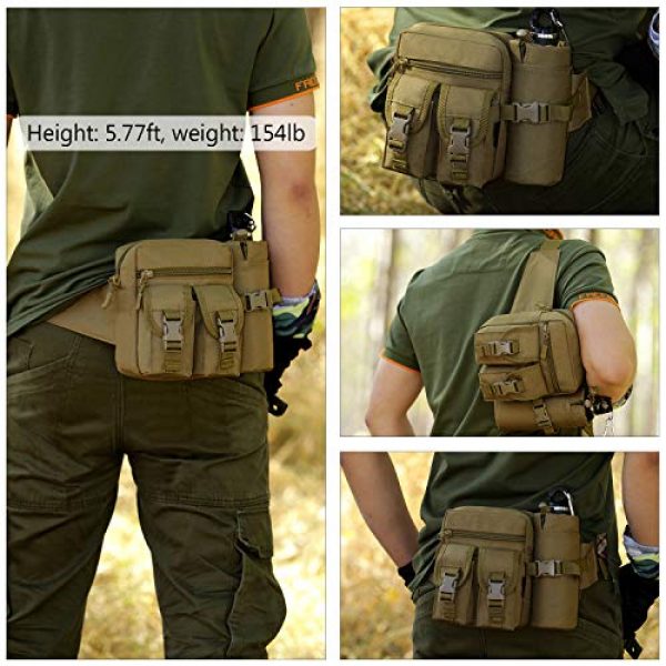 Protector Plus Tactical Pouch 3 Protector Plus Tactical Fanny Pack with Detachable Water Bottle Holder Pouch Military Running Waist Bag Sling Hip Belt MOLLE Army Lumbar Gear Pocket