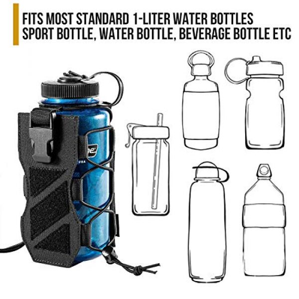 OneTigris Tactical Pouch 2 HUNTERZ Water Bottle Holster & Padded Patrol Belt Dual-use MOLLE Belt