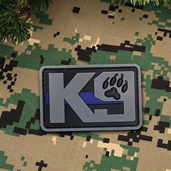 Morton Home Airsoft Morale Patch 3 Morton Home 3D PVC K9 Patch Dog Military Morale Patch Tactical Emblem Badges Hook Back Rubber Patches for Clothing Backpack Bags (Gray)