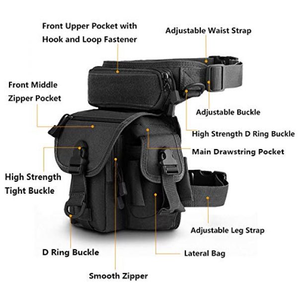 Gexgune Tactical Pouch 2 Gexgune 1000D Outdoor Tactical Drop Leg Bag Pouch Military Waist Belt Pack Thigh Packs Tool Bags for Motorcycle Bike Cycling Hiking