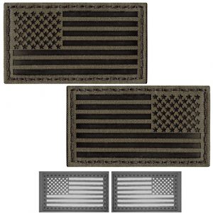 Tactical Freaky Airsoft Morale Patch 1 Tactical Freaky Bundle Set of 2 Ranger Green Infrared IR USA American Flags Forward and Reversed Morale Touch Fastener Patches