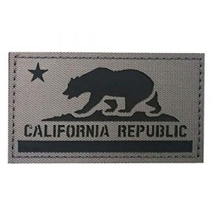 ODSP Airsoft Morale Patch 1 Reflective California State Flag Patch Tactical Military Morale Patches for Hats, Jeans, Jackets, Vest, Coat, Clothes - Fastener Hook and Loop Backing - 3.54 x 1.97Inch
