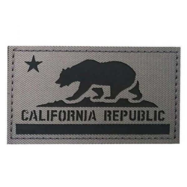 ODSP Airsoft Morale Patch 1 Reflective California State Flag Patch Tactical Military Morale Patches for Hats, Jeans, Jackets, Vest, Coat, Clothes - Fastener Hook and Loop Backing - 3.54 x 1.97Inch