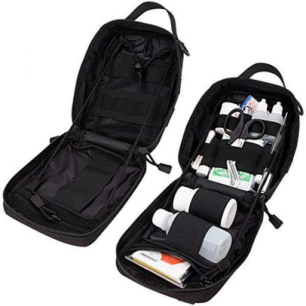 IronSeals Tactical Pouch 3 IronSeals Tactical Emergency Survival Kit Large Shoulder Tape Interlayer Molle Pouch Bag with Plenty of Compartments Zipper Fastener