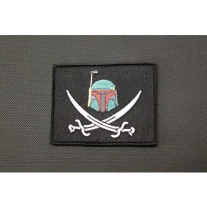 BritKitUSA Airsoft Morale Patch 1 BritKitUSA Boba Fett Calico Jack Morale Patch Mandalorian Bounty Hunter Star Wars Hook Backing