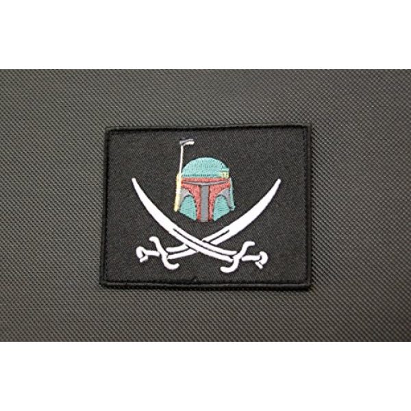 BritKitUSA Airsoft Morale Patch 1 BritKitUSA Boba Fett Calico Jack Morale Patch Mandalorian Bounty Hunter Star Wars Hook Backing