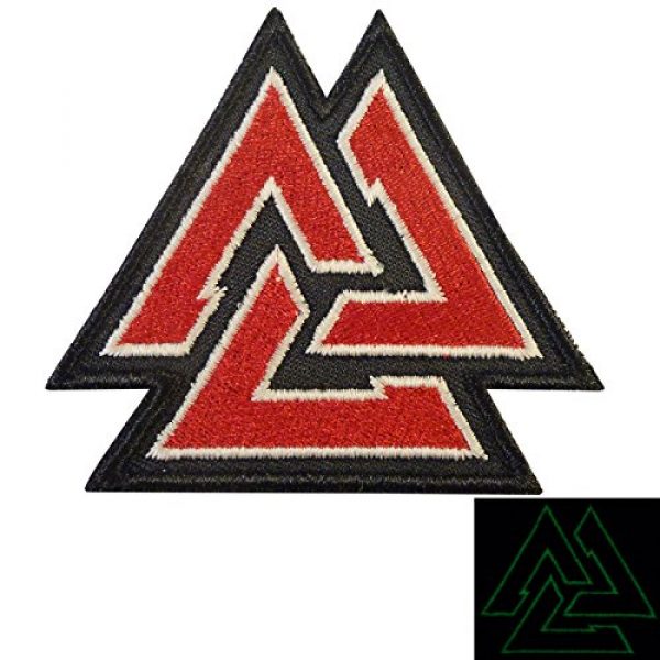 LEGEEON Airsoft Morale Patch 1 LEGEEON Glow Dark Valknut Viking Norse Rune Morale Tactical Sew Iron on Patch