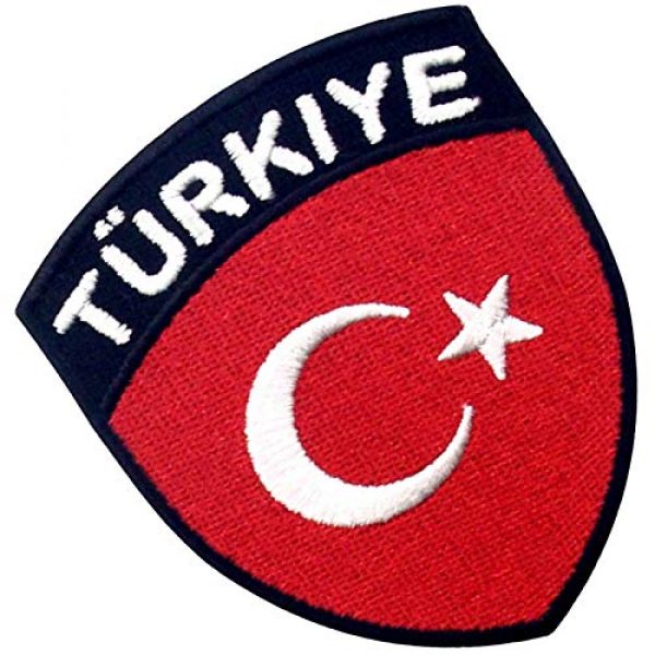 EmbTao Airsoft Morale Patch 3 EmbTao Turkey Flag Shield Patch Embroidered National Morale Applique Iron On Sew On Turk Emblem