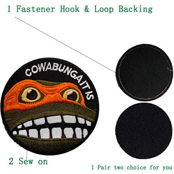ODSP Airsoft Morale Patch 3 Cowabunga It is Embroidered Patch Sew on Appliques Decorate Badge Hook-Backed Morale Patches Emblem DIY Accessories 3 Inch