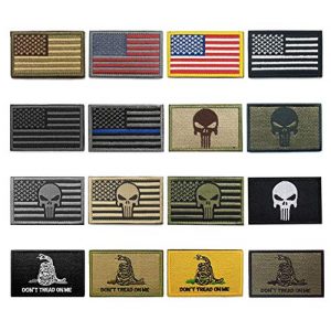 WZT Airsoft Morale Patch 1 WZT Bundle 16 Pieces American Flag Tactical Morale Military Patch Set