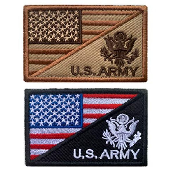 Antrix Airsoft Morale Patch 1 Antrix 2 Pcs American Flag/U.S. Army US Armed Forces Embroidered Military Patches Hook & Loop Emblem Badge for Hats Backpacks Bags Jackets