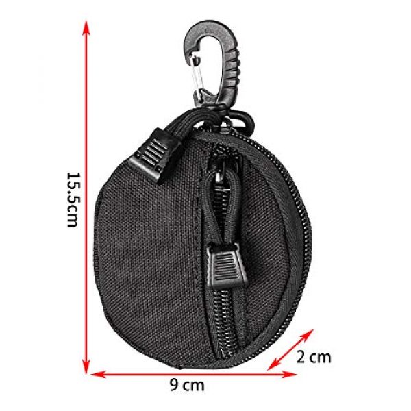IronSeals Tactical Pouch 2 IronSeals Outdoor Circle Carrying Key Holder Case Small Zipper Coin Purse Keychain Wallet Bag