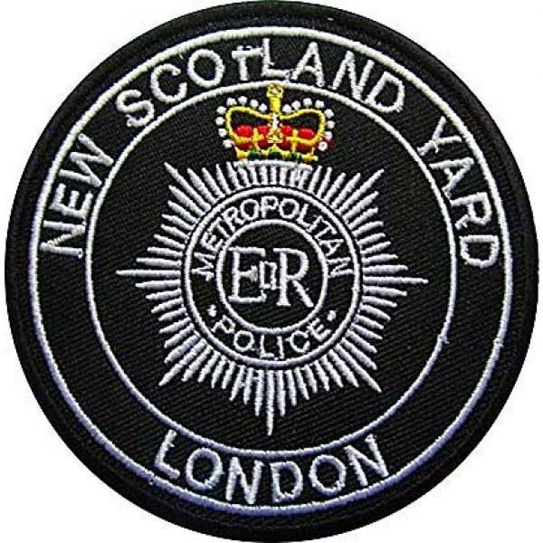 Embroidery Patch Airsoft Morale Patch 1 UK British New Scotland Yard - London Military Hook Loop Tactics Morale Embroidered Patch