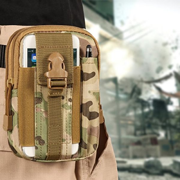 IronSeals Tactical Pouch 6 IronSeals Tactical Molle Pouch Compact EDC Utility Gadget Belt Waist Gear Bag with Cell Phone Holster Holder Pouch for 4.7"-6.1" iPhone 12Pro/12/11Pro/11 with Slim Case (Bonus: 2 Shoelace Buckle)
