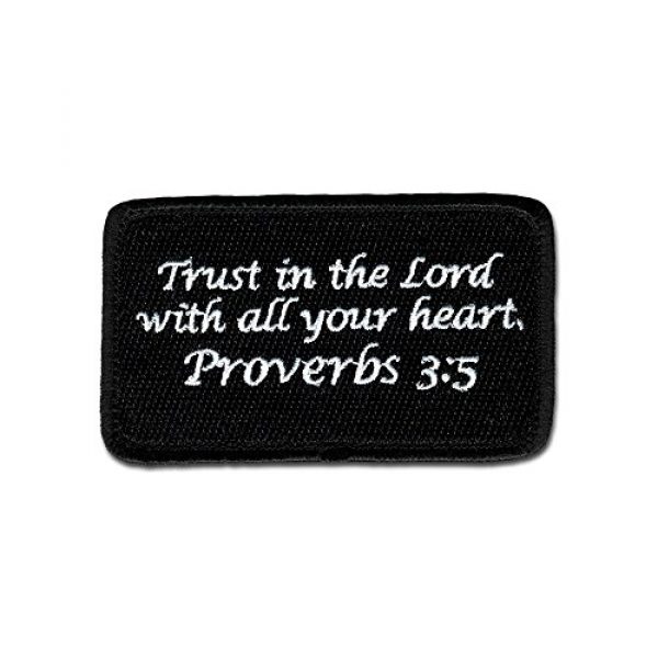 BASTION Airsoft Morale Patch 1 BASTION Morale Patches (Proverbs 3:5, BNW) | 3D Embroidered Patches with Hook & Loop Fastener Backing | Well-Made Clean Stitching | Christian Patches Ideal for Tactical Bag, Hats & Vest