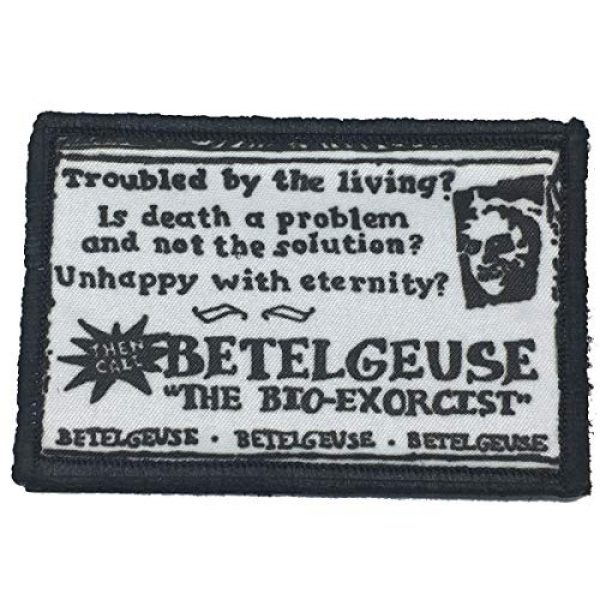RedheadedTshirts Airsoft Morale Patch 1 Beetlejuice Business Card Morale Patch Funny Tactical Military. 2x3" Hook and Loop Made in The USA
