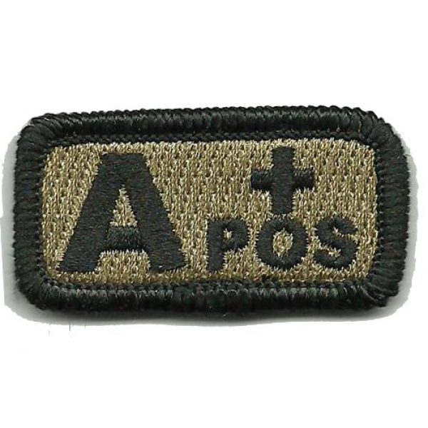 Gadsden and Culpeper Airsoft Morale Patch 1 Tactical Blood Type Patch"Type A Positive" 1"x2" - Coyote Tan