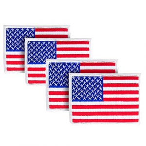 WAYDA Airsoft Morale Patch 1 WAYDA 4Pack American Flag Patch, Iron On or Sew On Uniform Emblem, American Flag Morale Hook Patch (10)