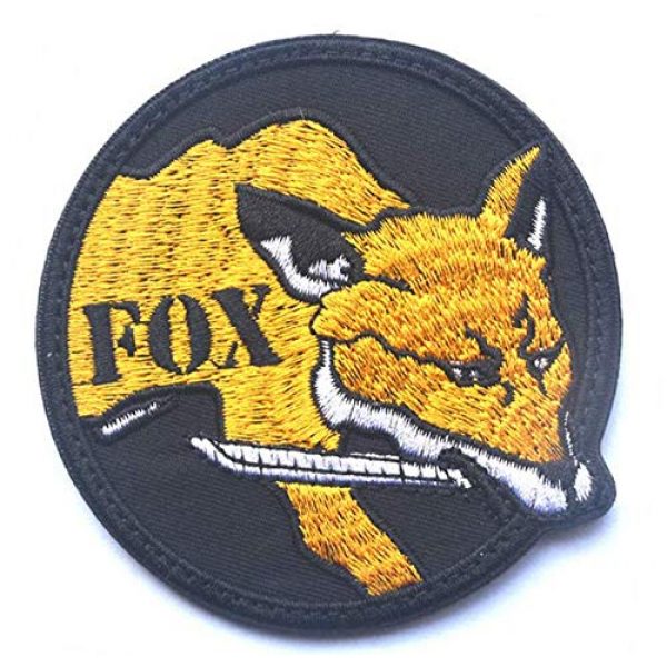 Tactical Embroidery Patch Airsoft Morale Patch 1 Metal Gear Solid Fox Hound Special Forces Tactical Embroidery Patch Hook & Loop Morale Patch Military Patch for Clothing Accessory Backpack Armband (color3)