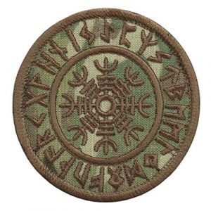 LEGEEON Airsoft Morale Patch 1 LEGEEON Multicam Aegishjalmur Helm of Awe Viking Norse Runic Heathen Magical Stave Morale Tactical Touch Fastener Patch