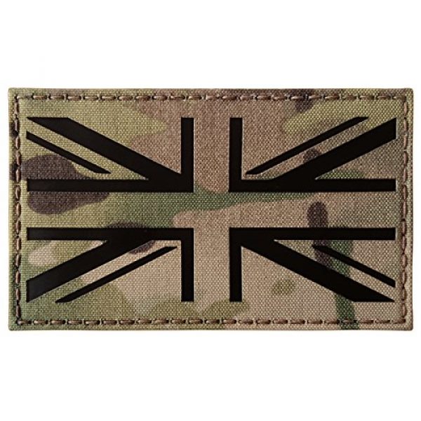 Tactical Freaky Airsoft Morale Patch 5 Big 3x5 Multicam Infrared IR UK Union Jack Flag IFF Tactical Morale Fastener Patch