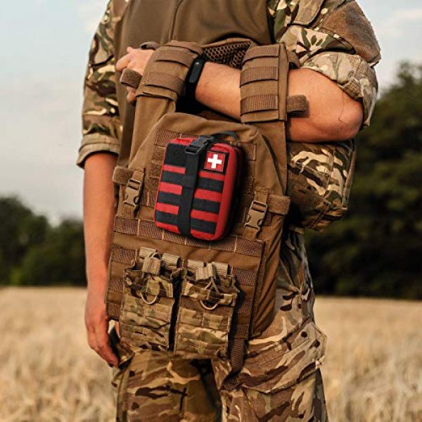 Gonex Tactical Pouch 7 Gonex MOLLE Medical Pouch with Double Molle Mag Pouch for Outdoor Activities