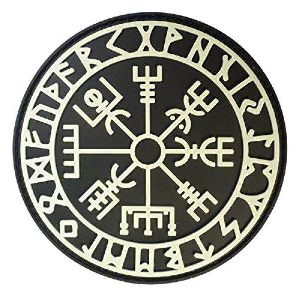 LEGEEON Airsoft Morale Patch 3 LEGEEON Glow Dark Vegvisir Viking Compass Norse Rune Morale Tactical PVC Rubber 3D Fastener Patch