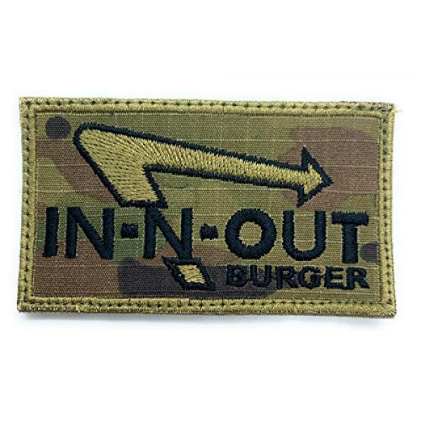 Almost SGT Airsoft Morale Patch 1 in-N-Out Burger - Funny Tactical Military Morale Embroidered Patch Hook Backing(Camouflage)