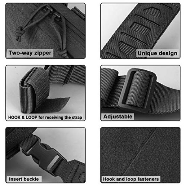 AMYIPO Tactical Pouch 4 AMYIPO Tactical Combat Chest Pack Molle Vest Bags Front Admin Pouch Equipment Multi-Purpose EDC Utility Recon Kit Bag Utility Pouches Modular Attachment Military Multi-Purpose Daypack