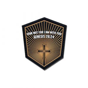 BASTION Airsoft Morale Patch 1 Bastion Tactical Combat Badge PVC Morale Patch Hook and Loop Patch - Genesis 26:24 ACU
