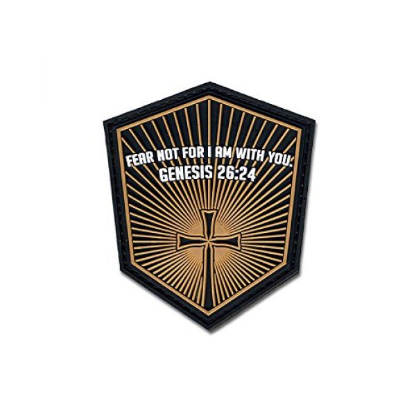 BASTION Airsoft Morale Patch 1 Bastion Tactical Combat Badge PVC Morale Patch Hook and Loop Patch - Genesis 26:24 ACU