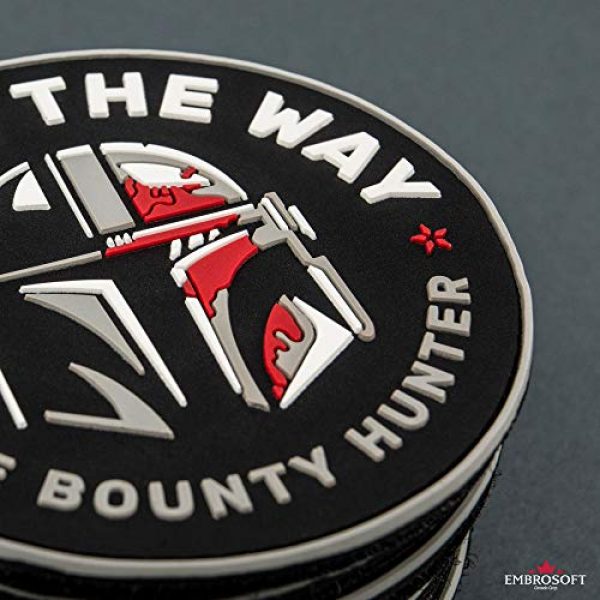 Embrosoft Airsoft Morale Patch 7 Bounty Hunter PVC Patch - This is The Way Mandalorian - Star Wars TV Series Morale Emblem - Hook/Loop Backing - Size: 3.5 x 3.5 inches