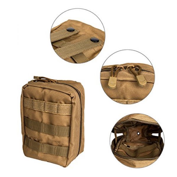 Krisvie Tactical Pouch 4 Krisvie Tactical EMT Pouch 1000D Nylon Molle First Aid Bag for Outdoor (Tan)