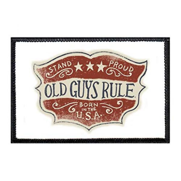 P PULLPATCH Airsoft Morale Patch 1 Old Guys Rule - Born in The USA Morale Patch | Hook and Loop Attach for Hats, Jeans, Vest, Coat | 2x3 in | by Pull Patch