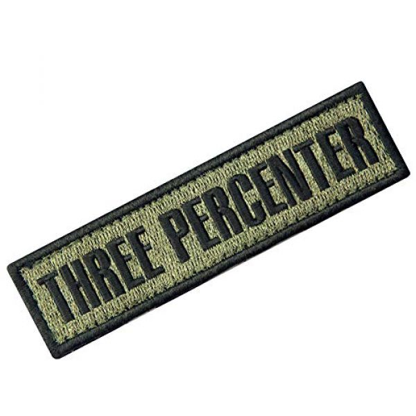 EmbTao Airsoft Morale Patch 3 Three Percenter Tactical Embroidered Morale Applique Fastener Hook&Loop Patch - Olive Drab