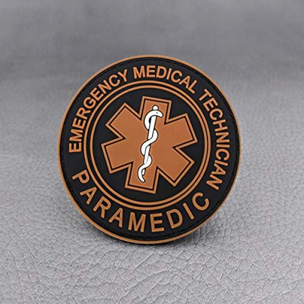 Morton Home Airsoft Morale Patch 3 Morton Home EMT Paramedic Emergency Medical Technician Patch EMT Star of Life Tactical Patch 3D PVC Tactical Morale Badge Rubber Hook and Loop Fastener Patch 3.15 Inch Diameter (Yellow)